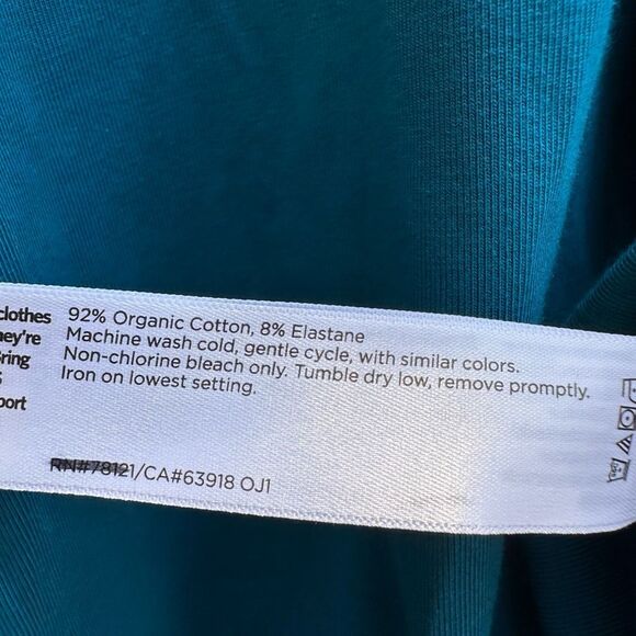 Eileen Fisher $148 Organic Cotton crewneck Long-Sleeve Tee jewel medium - Picture 7 of 8